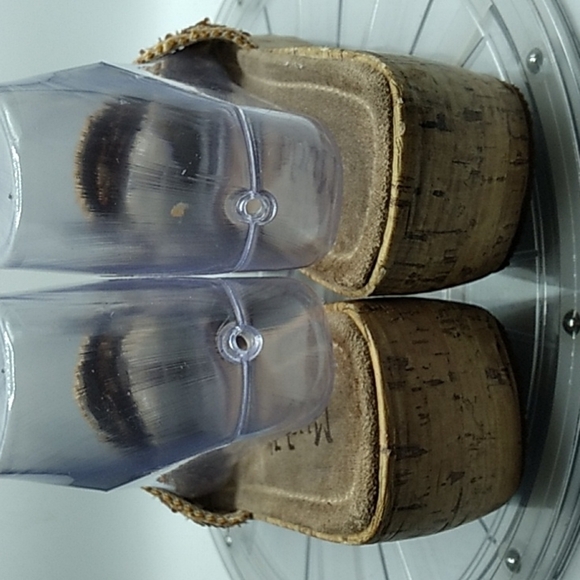 Vintage 1990s Y2K Mudd Wedge Sandals square toe chunky 8M - Picture 4 of 8